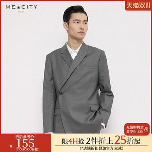 MECITY男装春季新款商务时尚一粒扣修身休闲潮流西装536475