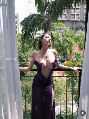 FLGG性感设计感辣妹风镂空网纱透视拼接吊带连衣裙新款高冷御姐风