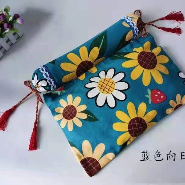 纯棉老粗布枕套枕头套艾草颈椎枕