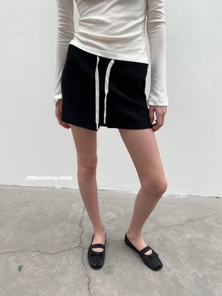 THESUMEY 运动休闲短裤女2024新款夏季松紧腰抽绳薄款显瘦阔腿裤