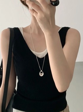 fever博主同款马鞍包长项链简约不规则百搭毛衣链女