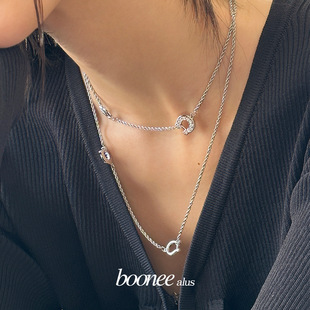 Boonee alus原创小众设计叠戴长款项链马蹄扣轻奢choker锁骨颈链