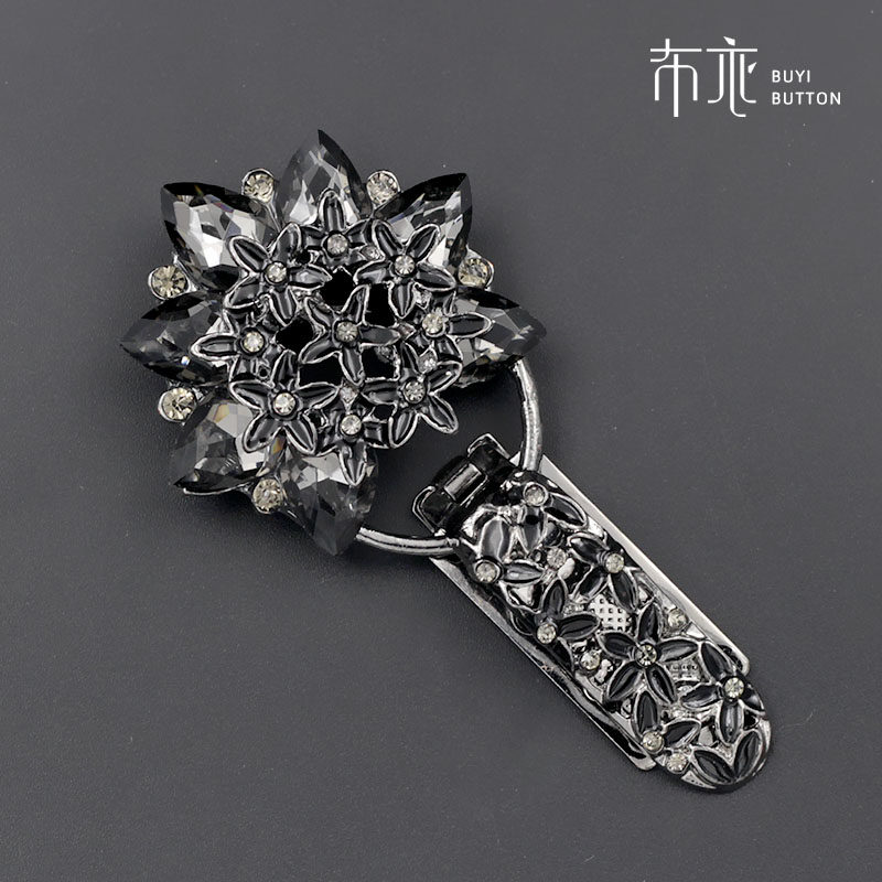 新款高档梅花鸭嘴扣大衣貂皮皮草裘皮羊绒鸭嘴扣水钻纽扣貂扣子