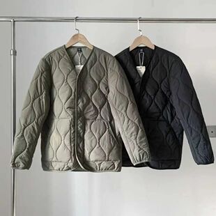 秋冬新款 男式纯色绗缝加厚夹克棉服 不易沾水男士薄款棉衣外套