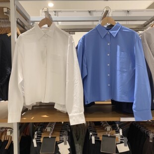 秋冬女装 牛津纺箱型衬衫 长袖 479974 衬衣开衫 483601 短款 479975