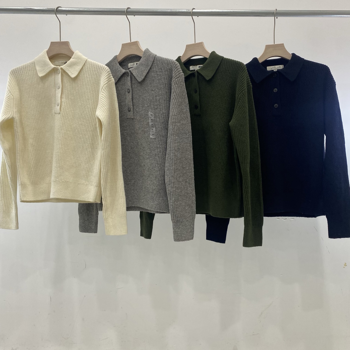 479163 秋冬新款女装羊毛混纺POLO领针织衫/毛衣上衣打底衫纯色