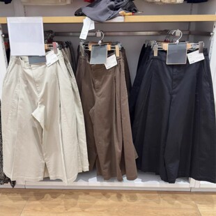 棉质宽松休闲裤 女装 七分裤 直筒显瘦阔腿裤 JM483042 裙裤 春夏新款