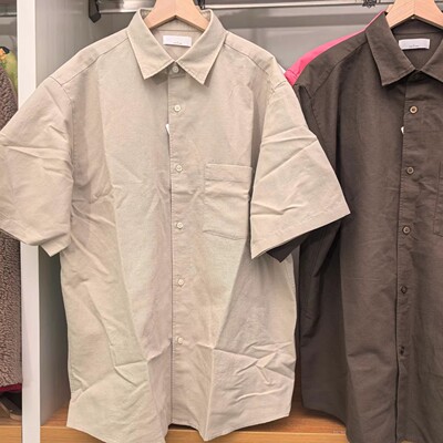 夏季新款男装女装棉麻短袖衬衫