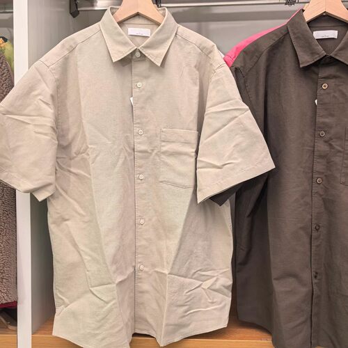 夏季新款男装女装棉麻短袖衬衫