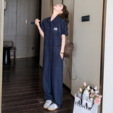 【新款】防牛仔藏青色工作连体裤270-8223P135控198，女装连体裤，浙宝270