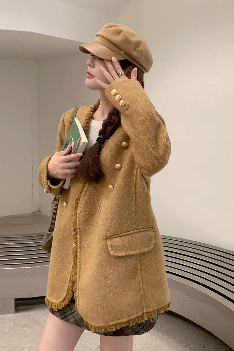 【现货】小香风双面毛呢大衣270-8973P225控328,女装毛呢外套,浙宝270