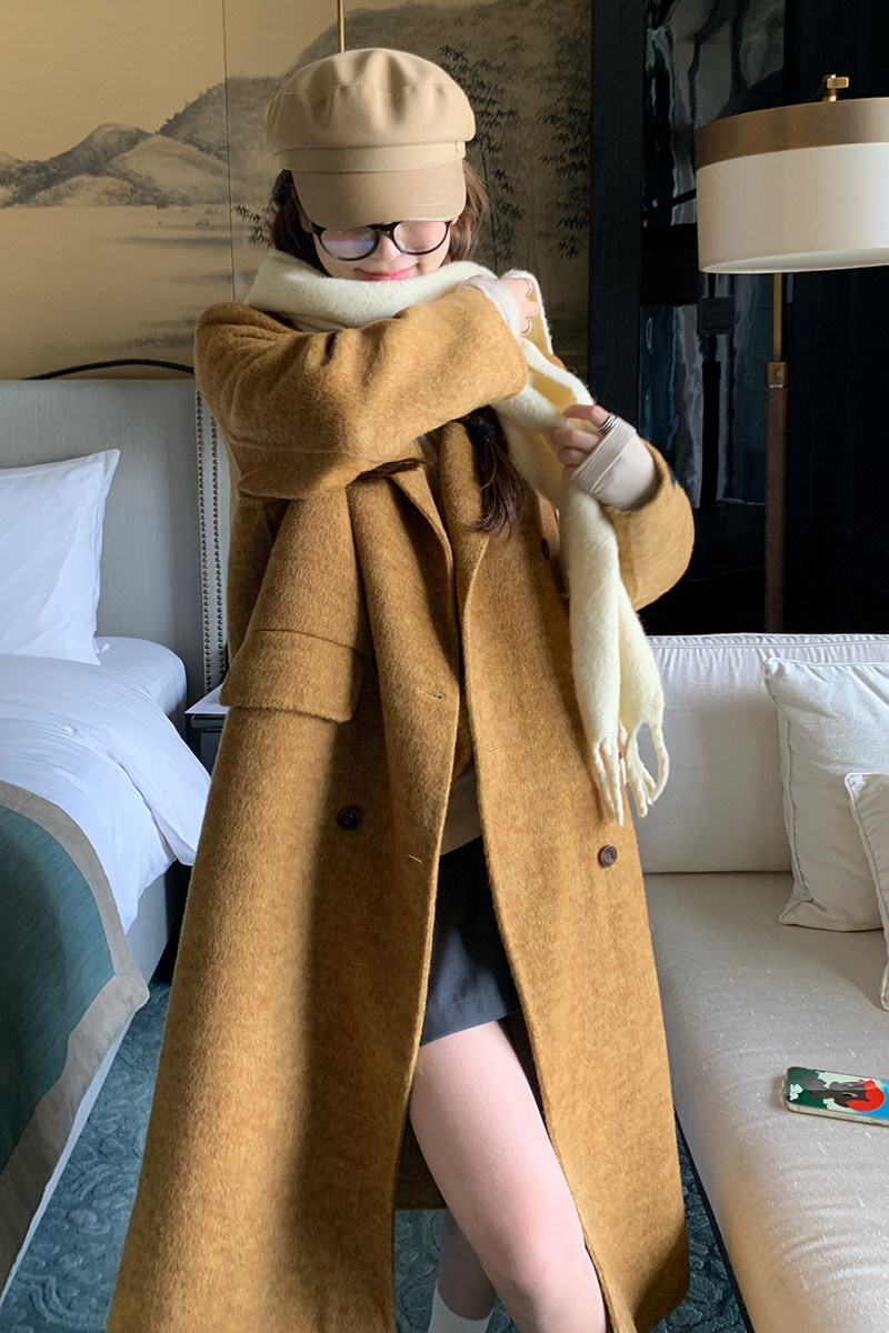 【现货】高级感两件套双面毛呢大衣270-8970P295控418,女装毛呢外套,浙宝270