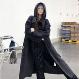 【新款货源充足】连帽牛角扣双面毛呢大衣270-8968P265控388，女装毛呢外套，浙宝270