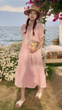 2023【新款】小清新粉色减龄连衣裙270-2333P115控168，女装连衣裙，浙宝270