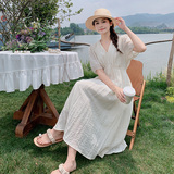 2023【新款】包容性强V领泡泡袖天丝连衣裙270-2377P115控168，女装连衣裙，浙宝270