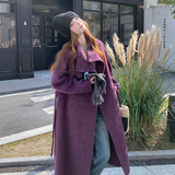 【新款】货源充足蓝莓紫立领双面羊绒大衣270-7123P295控388，女装毛呢外套，浙宝270