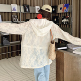 【25新款】蕾丝宽松收腰连帽防晒衣270-8215P125控188，女装防晒衣，浙宝270