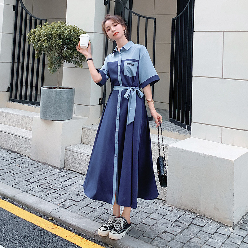 大货已出！！2023夏季新款！！拼接连衣裙270-C3211-P105控158，女装连衣裙，浙宝270