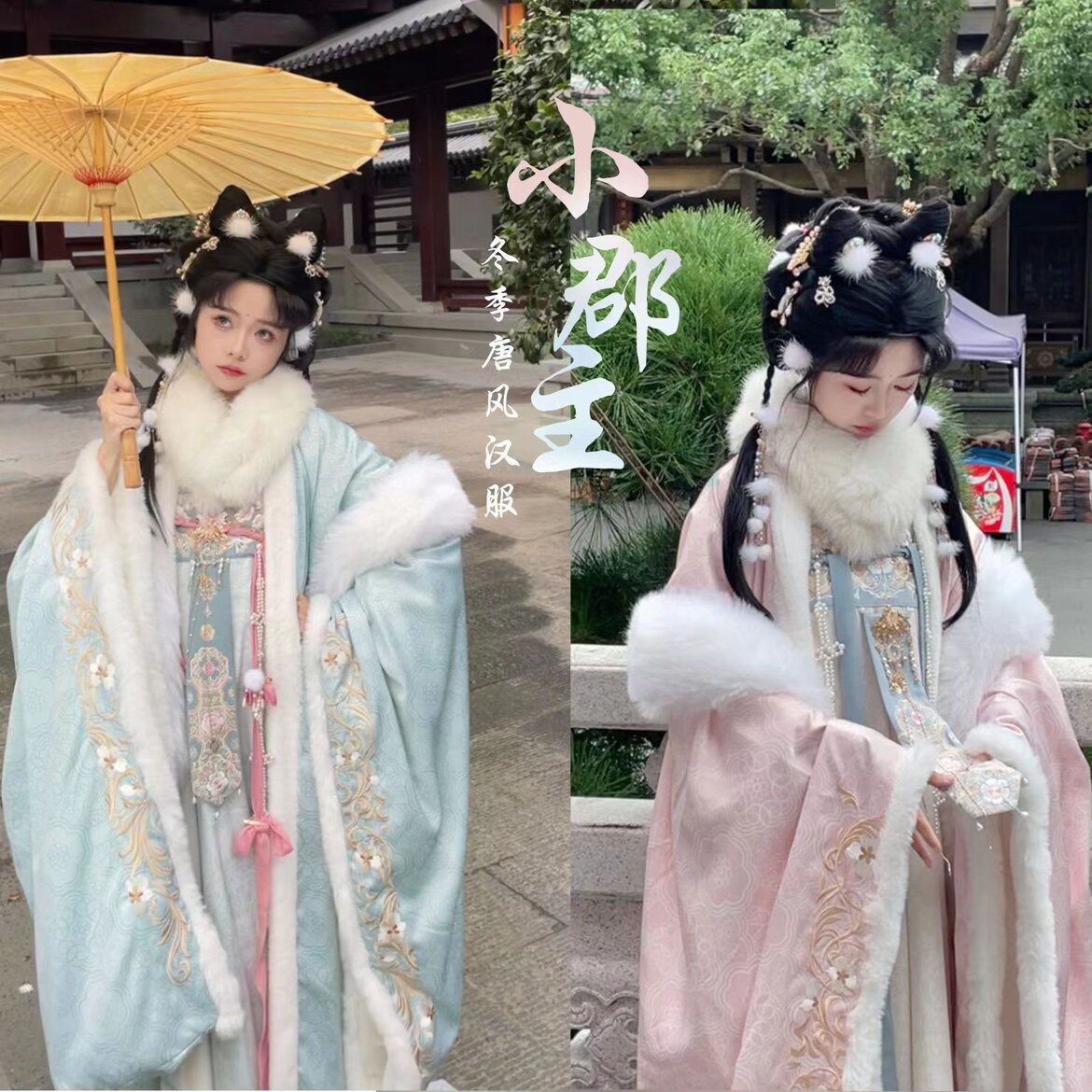 冬款唐制汉服女【小郡主】毛绒绣花大袖衫齐胸破裙温暖超仙加厚,女装/女士精品,汉服半身裙,淘宝优惠券,粉丝福利购,淘宝优惠卷