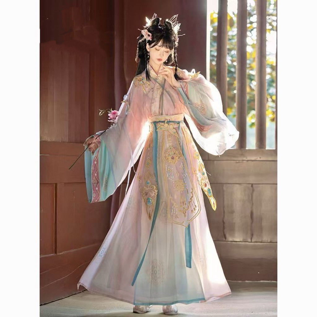 繁花魏晋风汉服广袖齐腰破裙