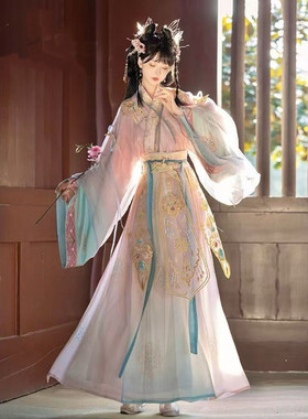 繁花魏晋风汉服广袖齐腰破裙