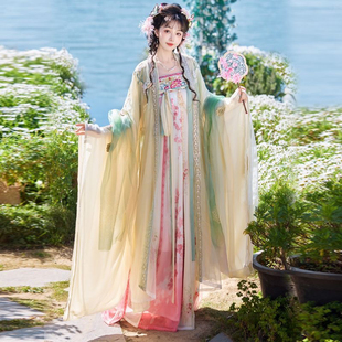 原创唐制汉服女《春晓》古风齐胸襦裙重工绣花大袖衫日常春夏款