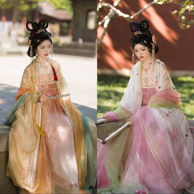 汉服女唐制小公主绣花齐胸大袖衫