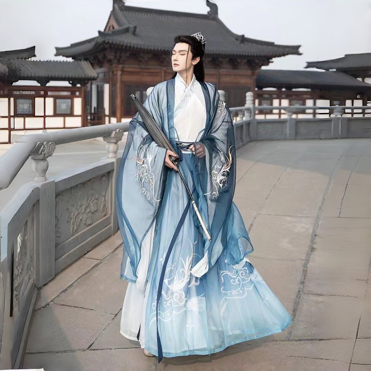 汉服男原创侠客绣花古装中国风晋制齐腰襦裙魏晋风2026春秋季新款