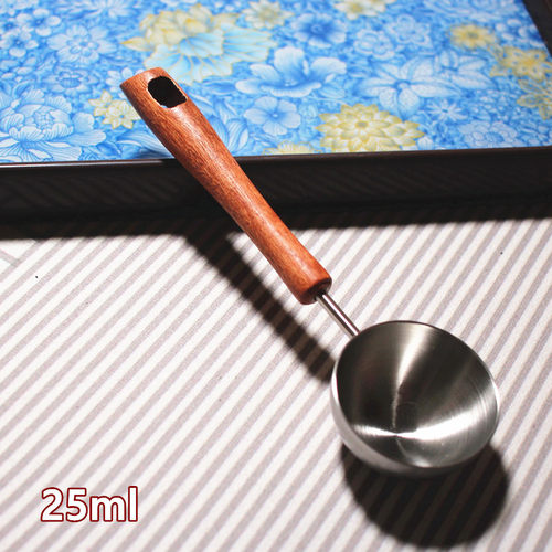 花梨木柄304不锈钢量勺咖啡豆勺
