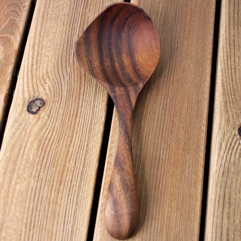 家用无漆无漆无蜡木勺柚木小汤勺