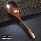 日式 饭勺 木质拉面勺木小汤勺家用长柄盛汤喝粥勺木头勺子韩式