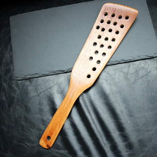 Деревянная лопата из японского стиля Сплюснутая кастрюль Деревянная лопата с дырой дома не -стабиль