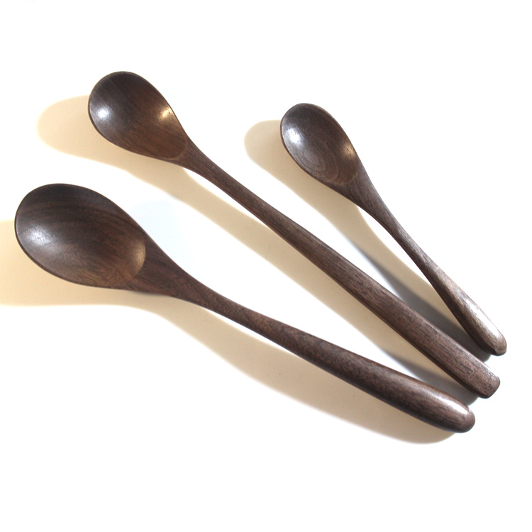 实木搅拌勺黑胡桃木汤勺