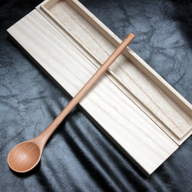 高档圆柄榉木勺吃饭勺便携餐具单人勺子长柄实木汤匙带木质收纳盒,餐饮具,咖啡勺,淘宝优惠券,粉丝福利购,淘宝优惠卷