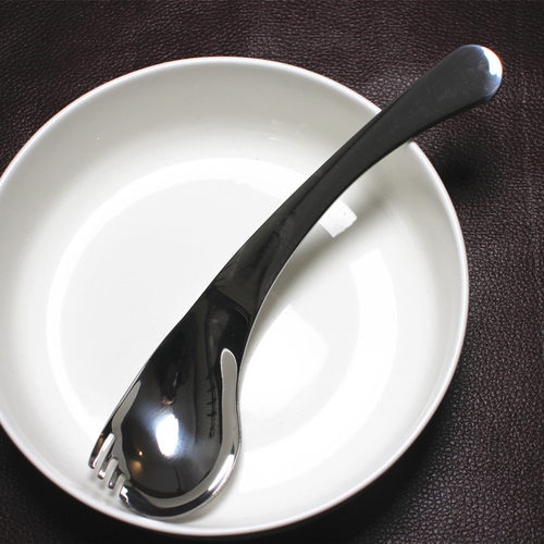 加厚弯头不锈钢勺子勺叉一体饭勺