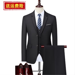 西服套装男休闲西装修身外套商务职业新郎伴郎工装员工服洋装正装