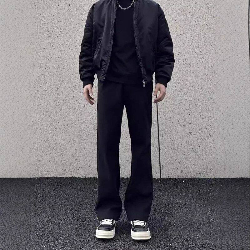 c星空百搭男重磅秋冬美式anfit呢微喇卫裤显瘦517潮牌弯刀西裤le