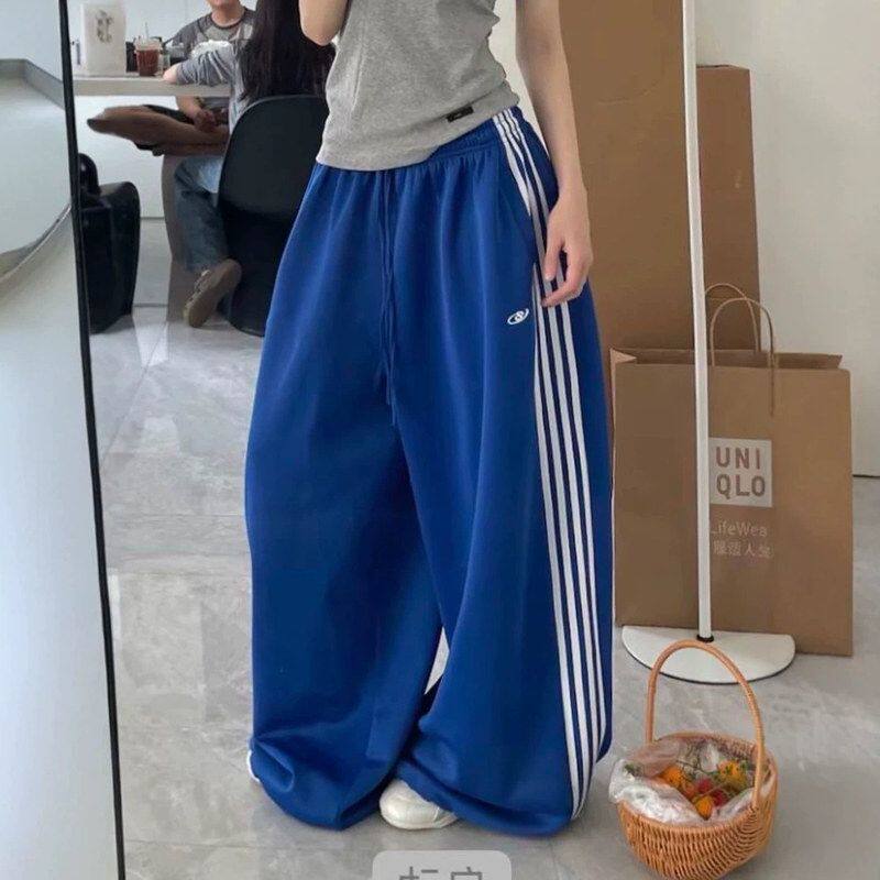 阔腿裤同款男女子运动高腰宽松