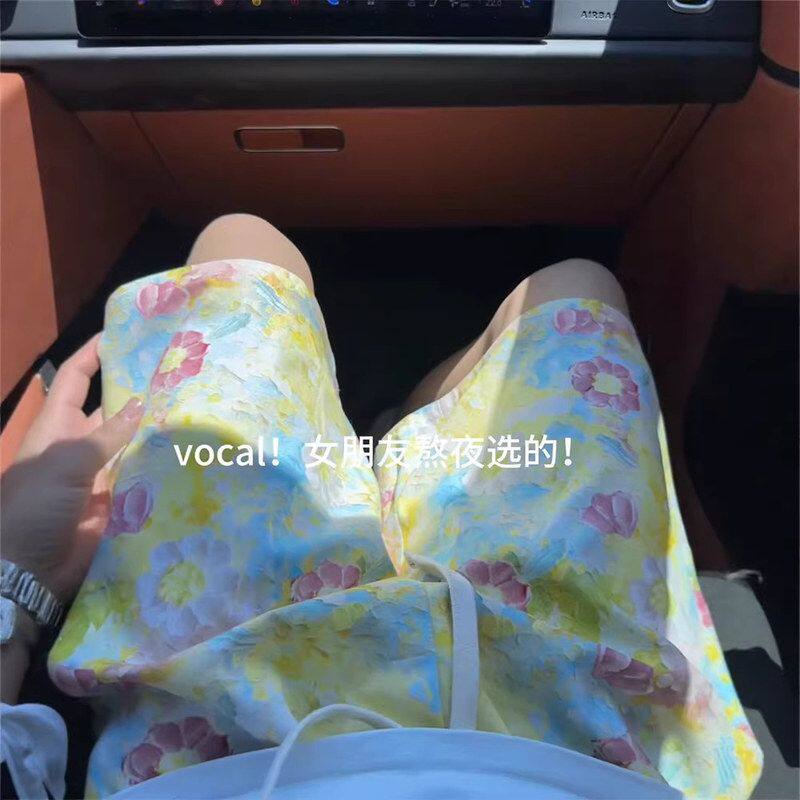 男款速干冰丝美式油画子沙滩休闲