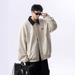 休闲外套美式飞行员痞帅高级感新款翻领穿男款夹克2025年搭春秋装