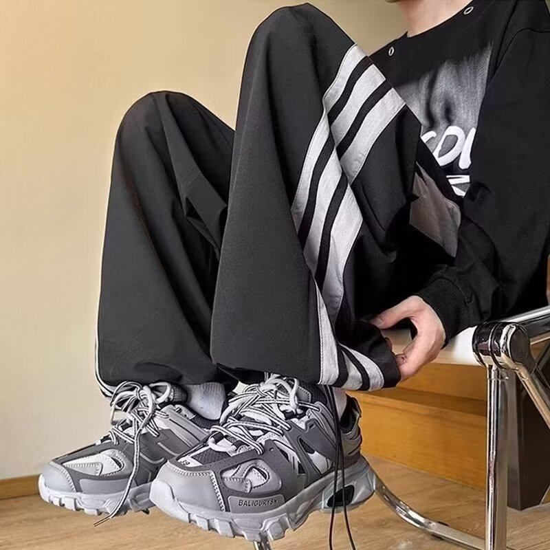 春夏季学生长裤男初中2025裤子直筒高中休闲宽松新款运动裤青少年