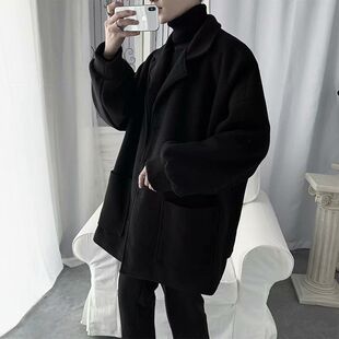 呢大衣男春秋季风衣外套韩版毛呢子青少年潮流冬装中长款ins加厚