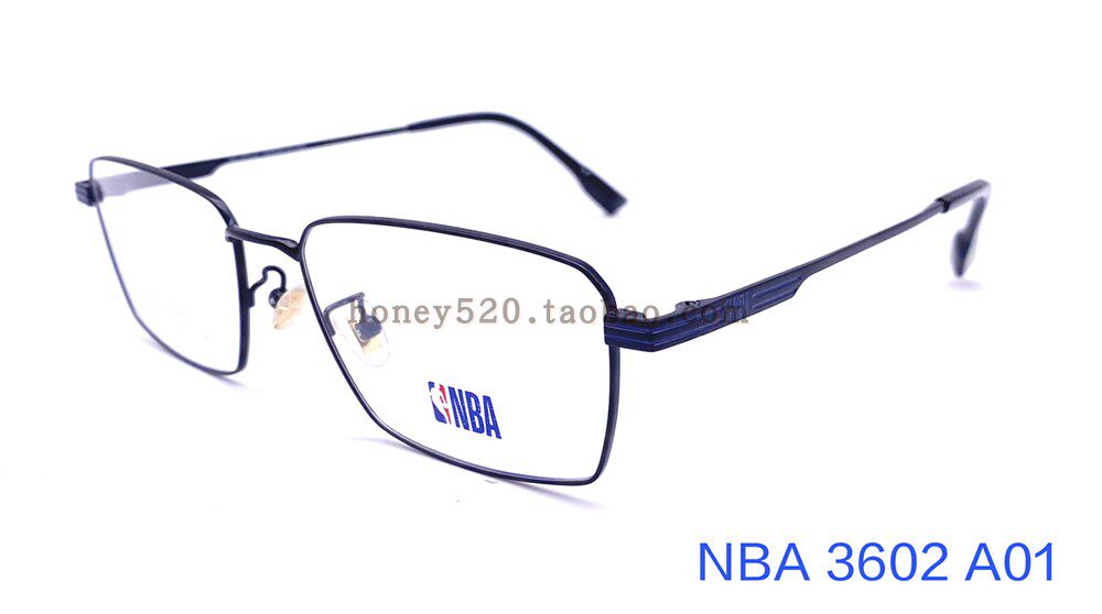 正品NBA3602纯钛眼镜框女近视配度数全框明星镜框架3603男全半框