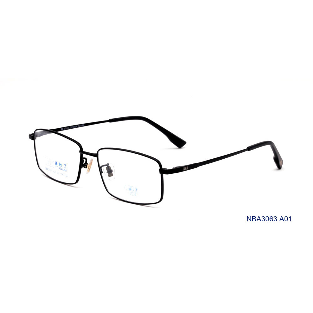 正品NBA3063 男女纯钛近视眼镜框架复古大框近视平光眼镜金属全框