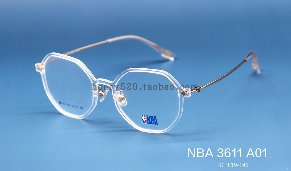 正品NBA3610纯钛镜腿3612近视眼镜框复古圆形超轻3611椭圆型潮镜