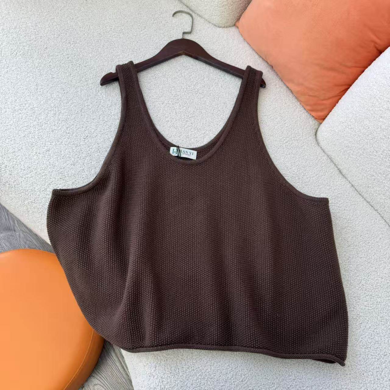 惠衣阁秋冬女无袖针织衫针织马夹韩版宽松休闲针织马甲针织背心