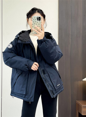 惠衣阁秋冬女中长款棉衣工装棉袄加厚保暖防风棉服外套