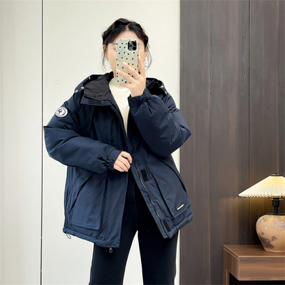 惠衣阁秋冬女中长款棉衣工装棉袄加厚保暖防风棉服外套