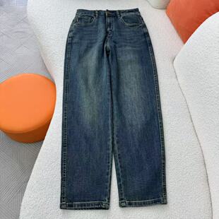 惠衣阁春夏女高腰牛仔裤牛仔九分裤韩版宽松弹力牛仔直筒裤