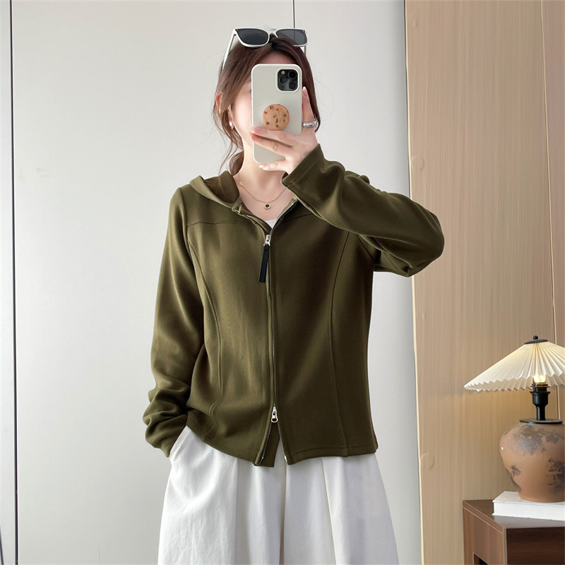 惠衣阁春季女棉质长袖连帽外套连帽卫衣韩版休闲运动衫外套